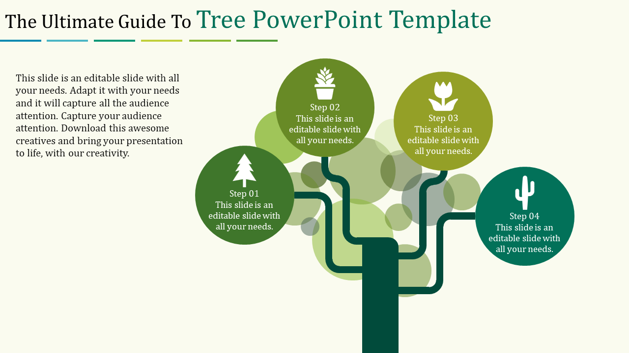 Free - Affordable Tree PowerPoint Template Slide Design-4 Node